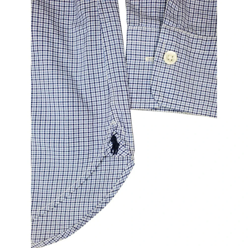 Polo Ralph Lauren Mens 14.5 33 Blue Plaid Classic Fit Button Up Shirt